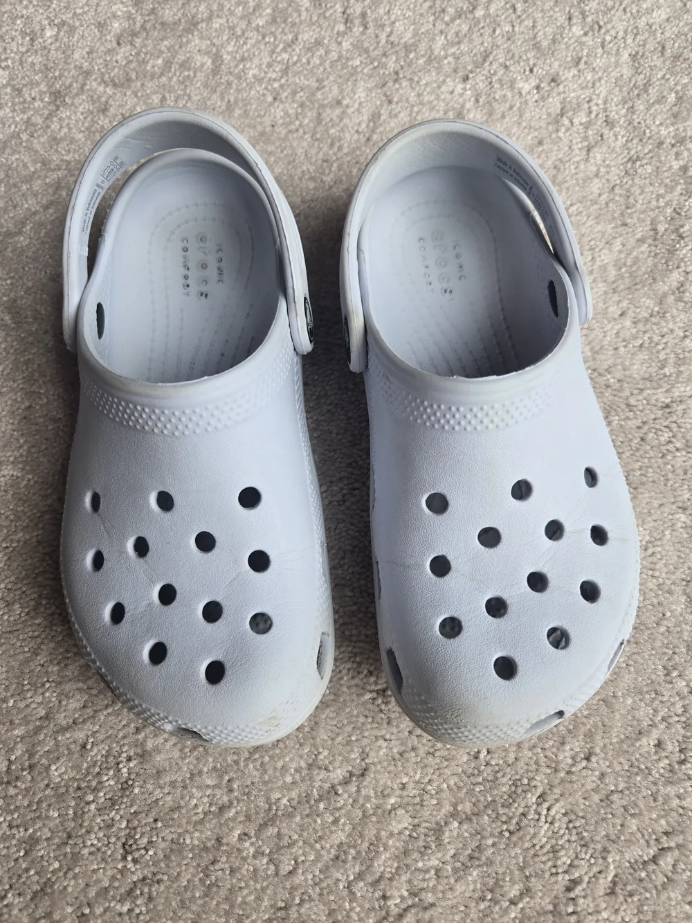 CROCS Kids Light Lavendar Classic Clogs with Heel Strap